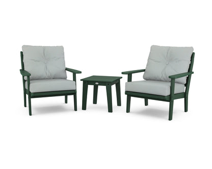 POLYWOOD® Lakeside 3-Piece Deep Seating Chair Set in Green / Spa