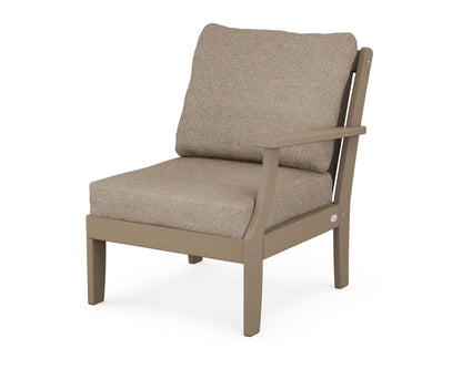POLYWOOD® Braxton Modular Right Arm Chair in Vintage Sahara / Spiced Burlap