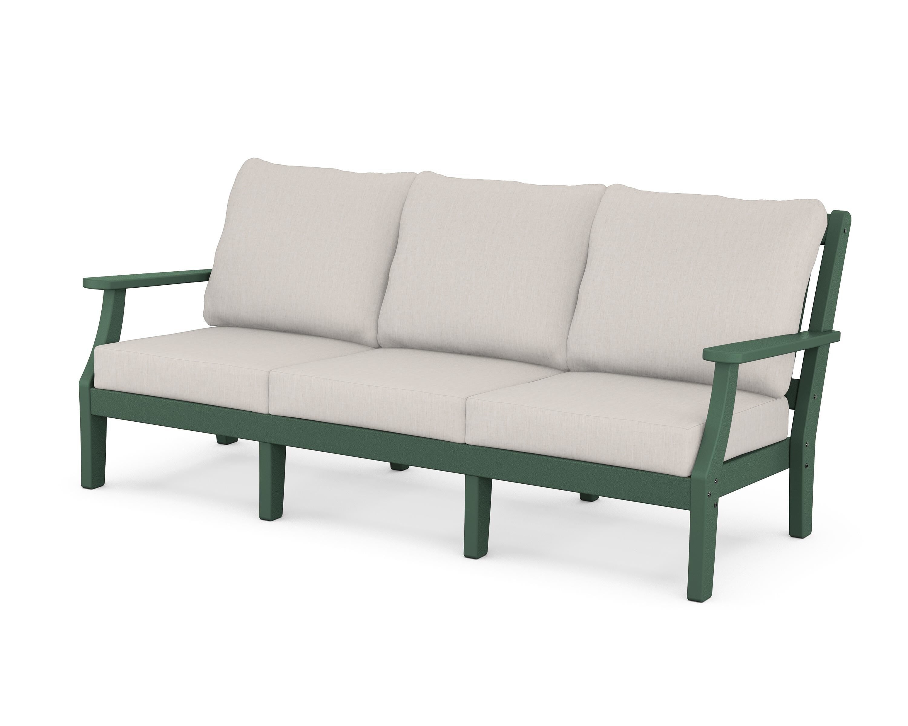 Martha Stewart by POLYWOOD® Chinoiserie Deep Seating Sofa in Green / Cast Ash