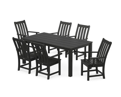 POLYWOOD® Vineyard 7-Piece Parsons Arm Chair Dining Set in Black