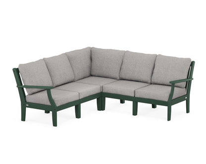 POLYWOOD® Braxton Modular 5-Piece Deep Seating Set in Green / Grey Mist