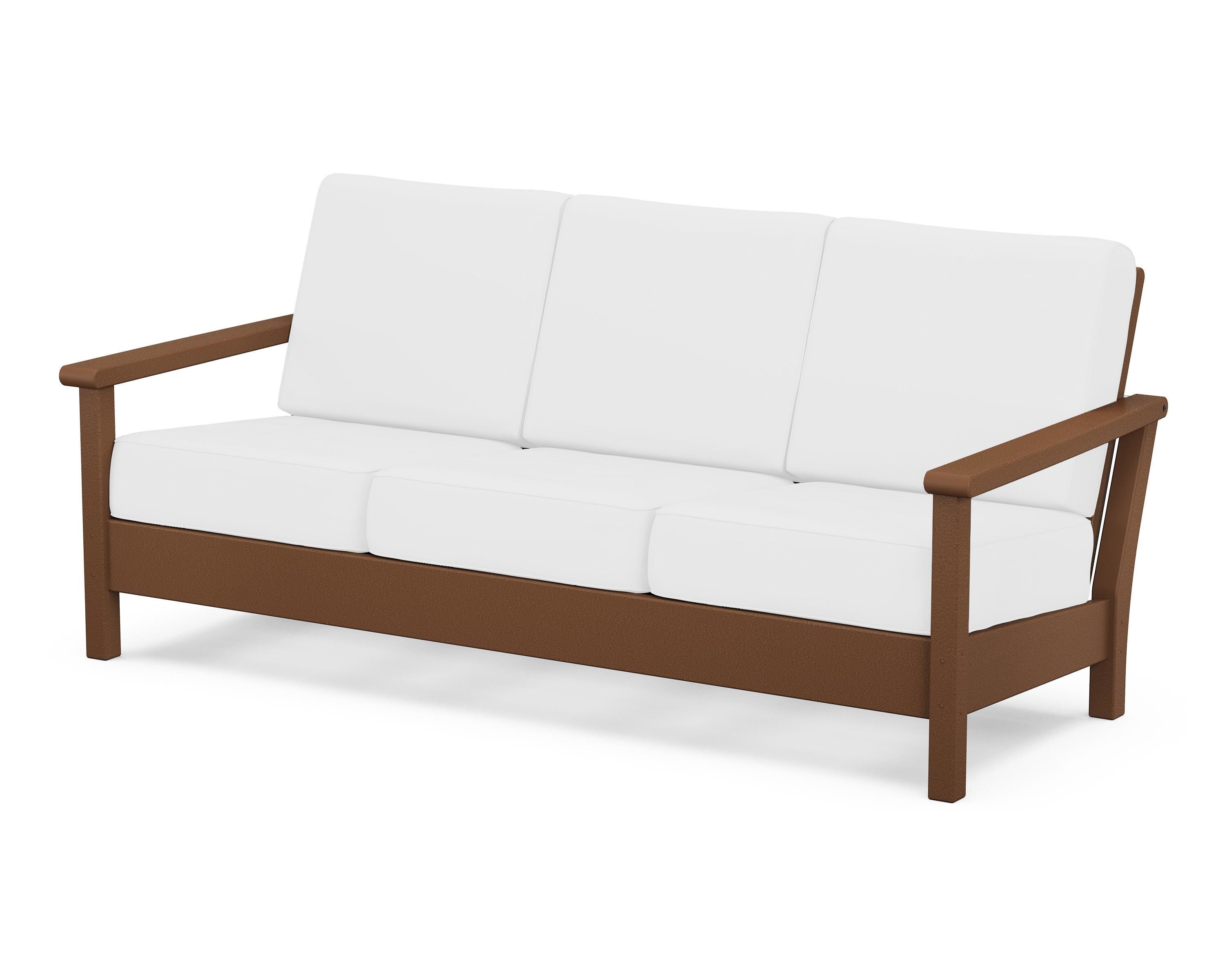 POLYWOOD® Harbour Deep Seating Sofa in Teak / Natural