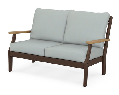 POLYWOOD® Braxton Deep Seating Loveseat in Mahogany / Natural / Spa