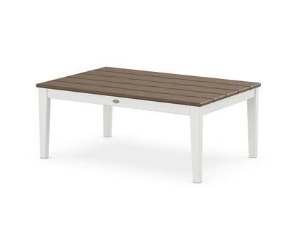 POLYWOOD® Newport 28" x 42" Coffee Table in White / Kona