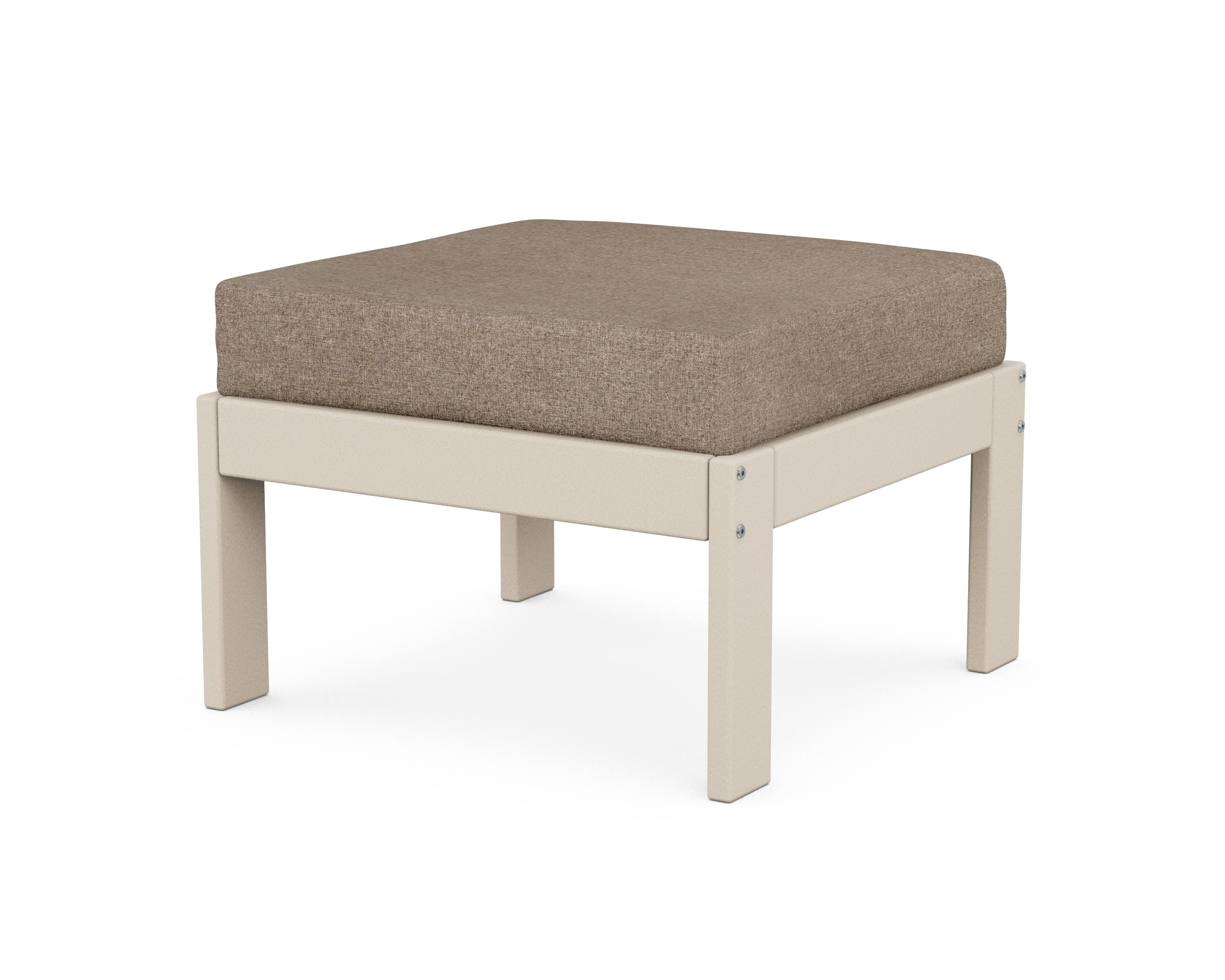 POLYWOOD® Vineyard Modular Ottoman in Sand / Spiced Burlap