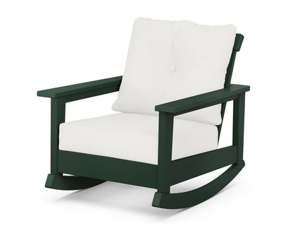 POLYWOOD® Prescott Deep Seating Rocking Chair in Green / Natural Linen