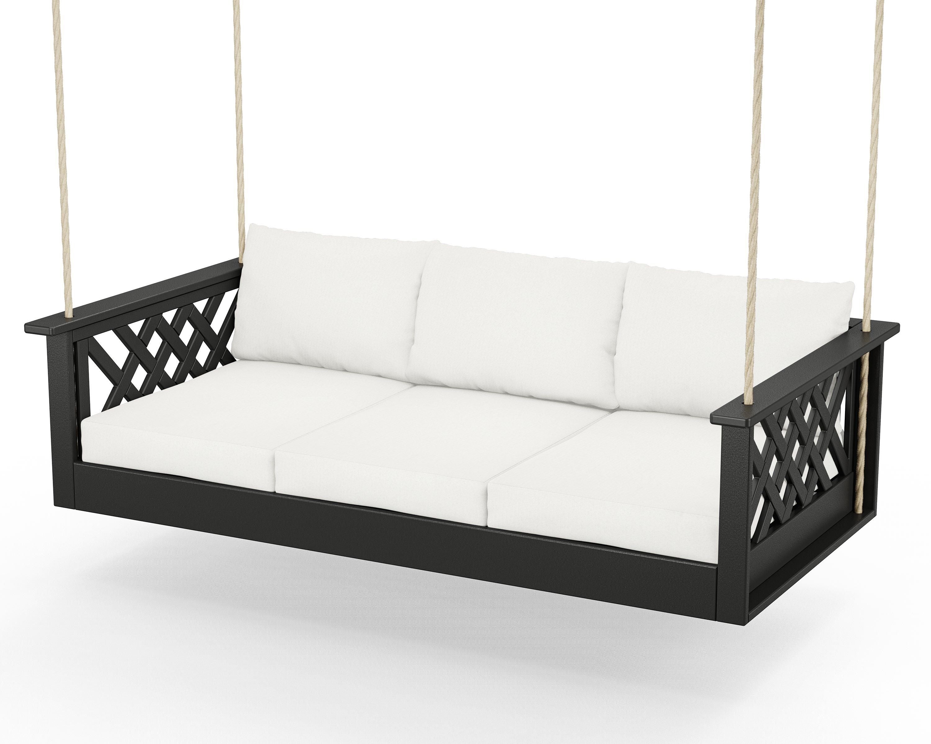 Country Living Wovendale Daybed Swing in Black / Natural Linen