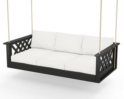 Country Living Wovendale Daybed Swing in Black / Natural Linen