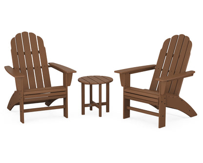 POLYWOOD® Vineyard 3-Piece Curveback Adirondack Set in Teak
