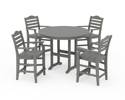 Draper James™ by  POLYWOOD® Savannah 5-Piece Round Farmhouse Counter Set in Slate Grey