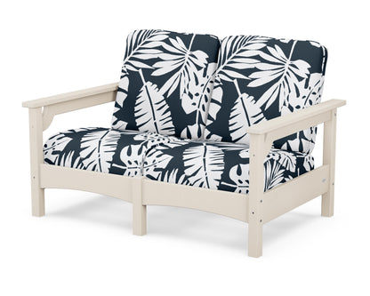POLYWOOD® Club Loveseat in Sand / Leaf Marine Indigo