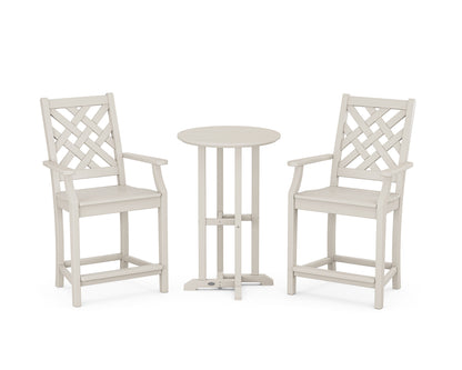Country Living Wovendale 3-Piece Farmhouse Bistro Counter Set in Sand