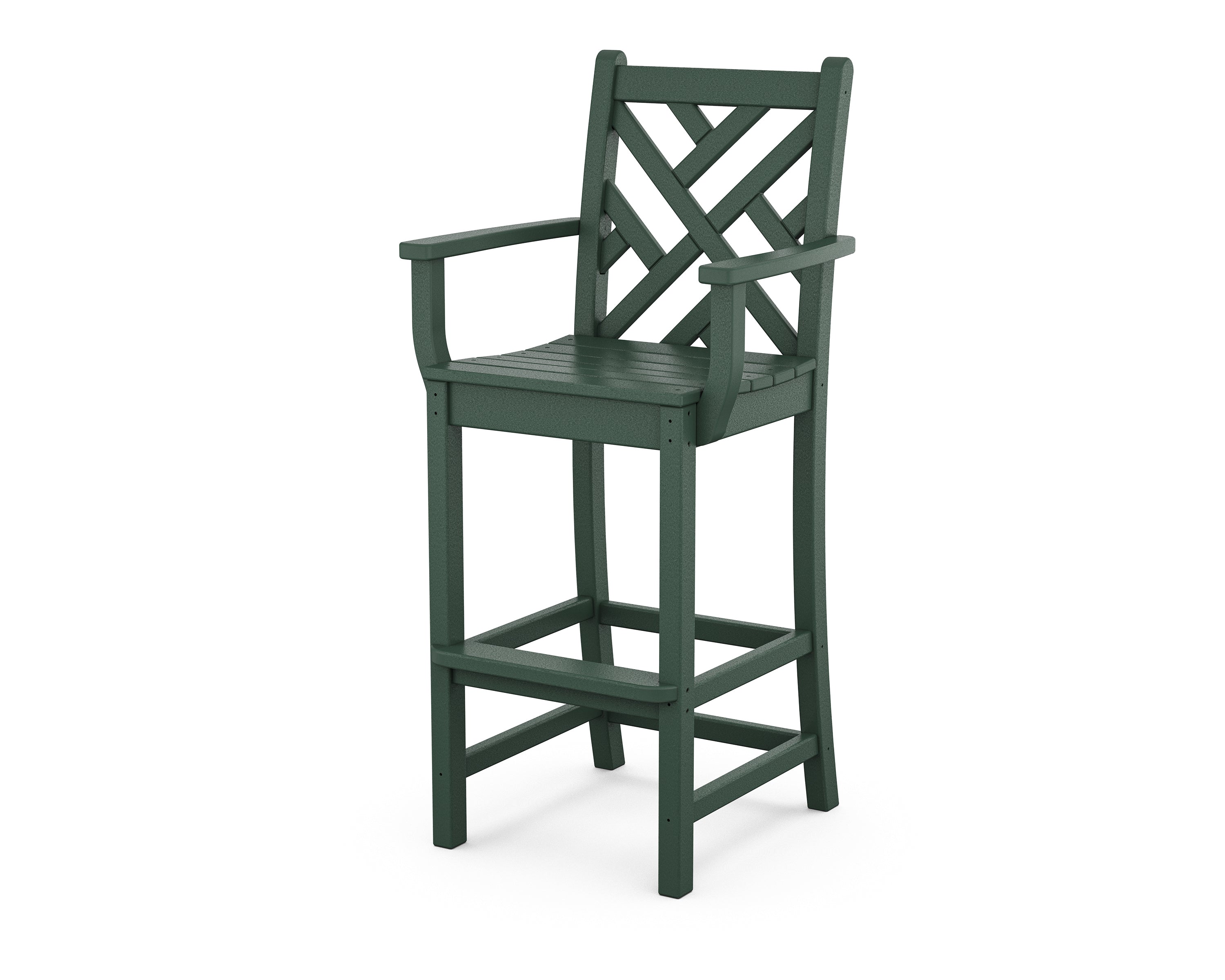 POLYWOOD® Chippendale Bar Arm Chair in Green