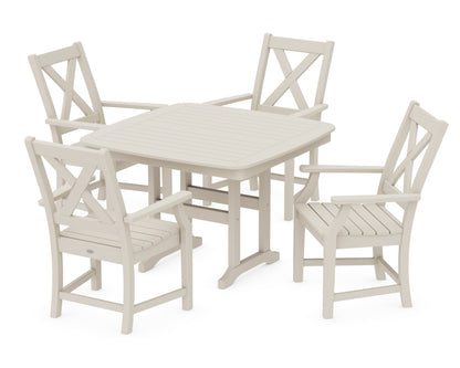 POLYWOOD® Braxton 5-Piece Dining Set with Trestle Legs in Sand