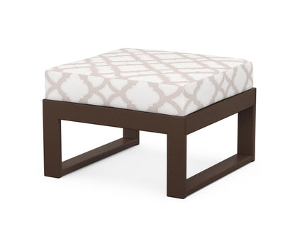 Unbranded Modular Ottoman - Modern in Mahogany / Trellis Dune Burlap