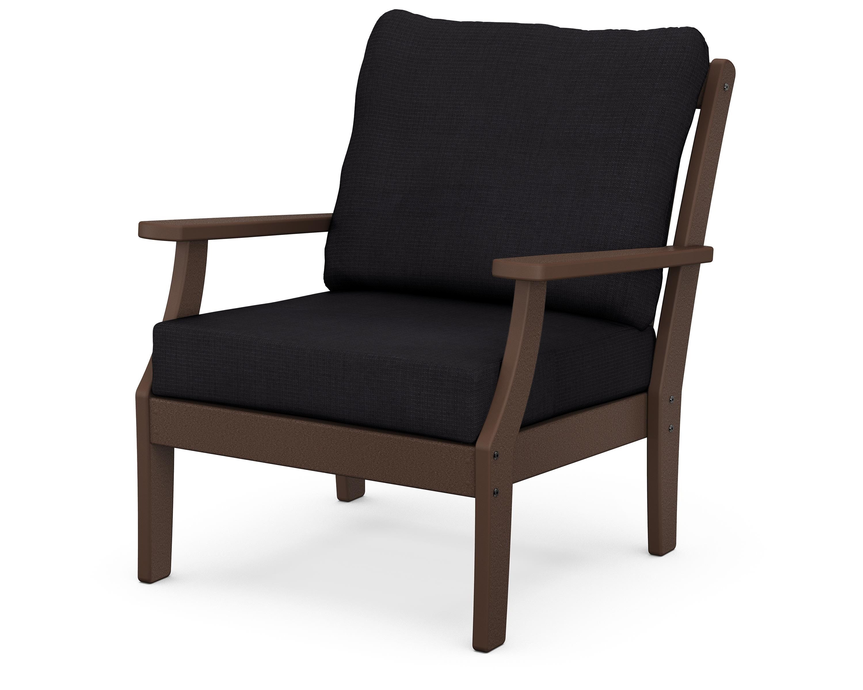 POLYWOOD® Braxton Deep Seating Chair in Mahogany / Midnight Linen