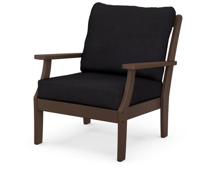 POLYWOOD® Braxton Deep Seating Chair in Mahogany / Midnight Linen