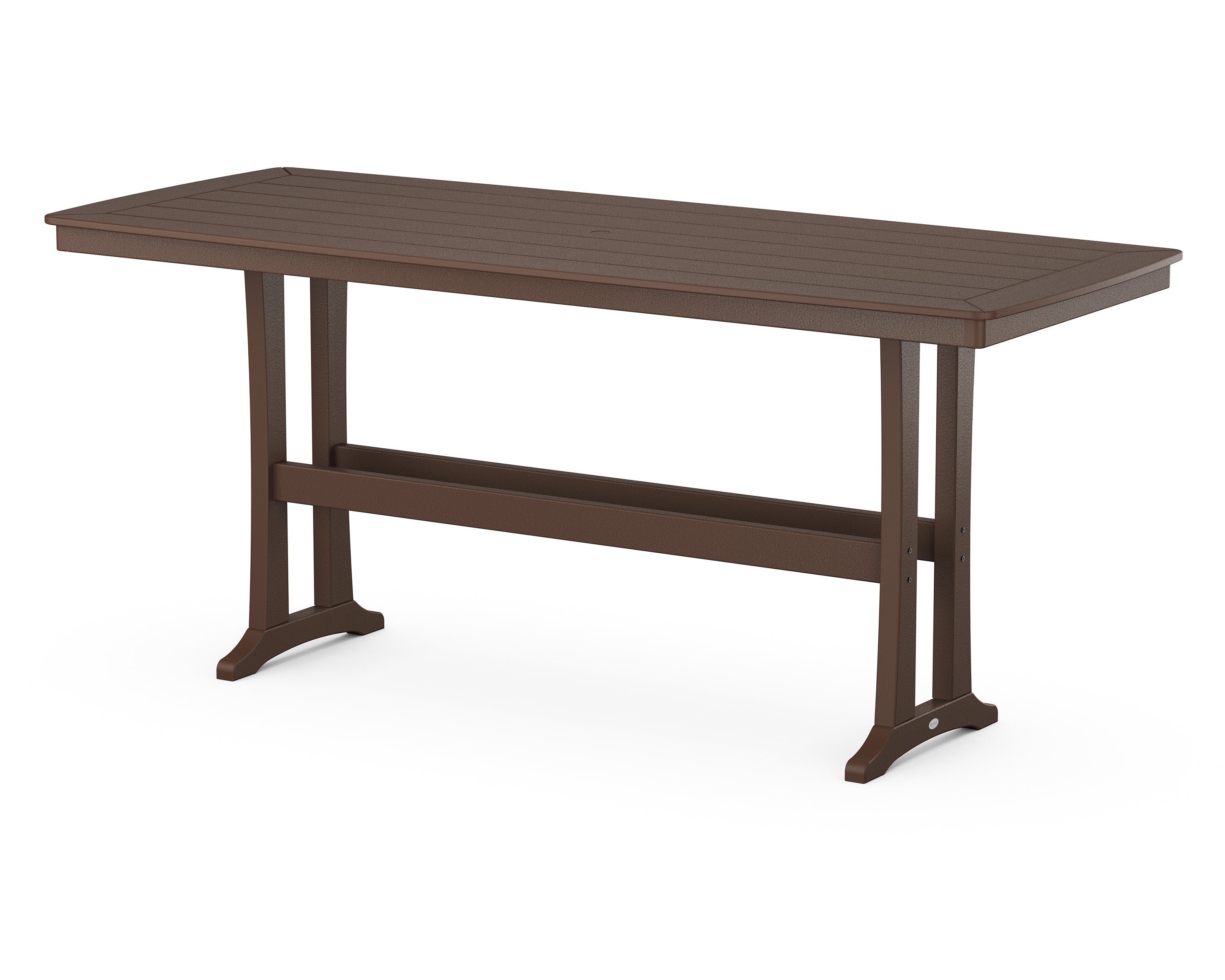 POLYWOOD® Nautical Trestle 39" x 97" Bar Table in Mahogany