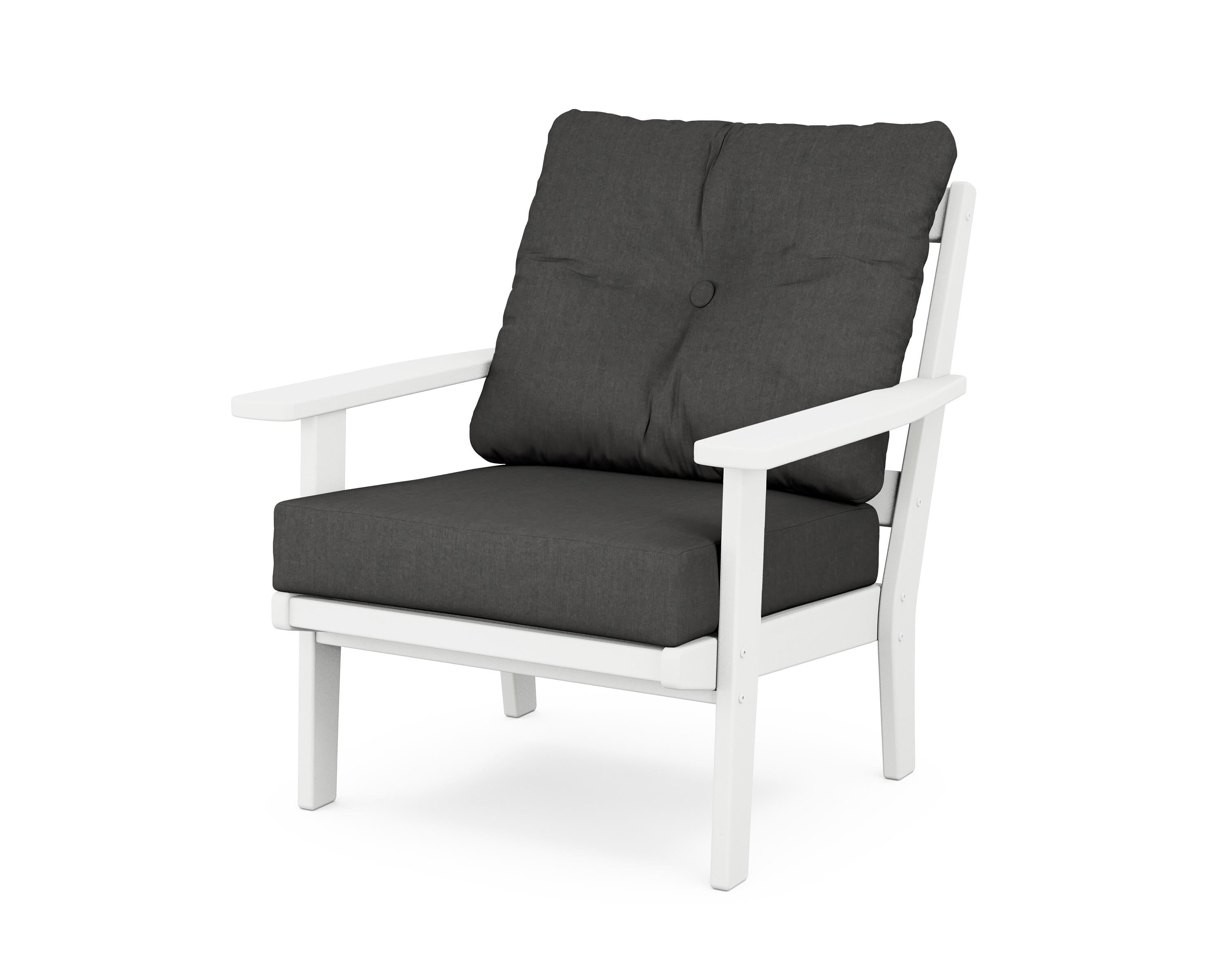 POLYWOOD® Oxford Deep Seating Chair in White / Spectrum Carbon