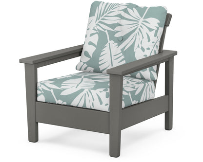 POLYWOOD® Prescott Deep Seating Chair in Slate Grey / Leaf Glacier Spa