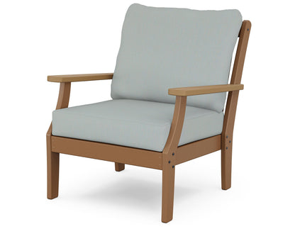 POLYWOOD® Braxton Deep Seating Chair in Teak / Natural / Spa