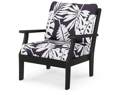 POLYWOOD® Braxton Deep Seating Chair in Black / Leaf Navy