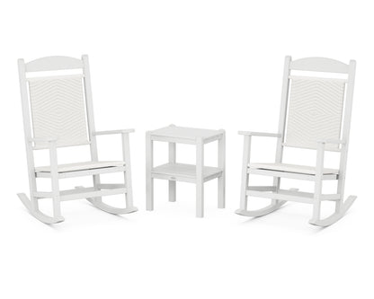 POLYWOOD® Presidential Woven Rocker 3-Piece Set in White / White Loom