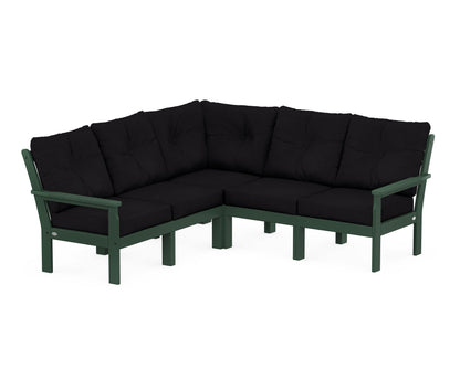 POLYWOOD® Vineyard 5-Piece Sectional in Green / Midnight Linen