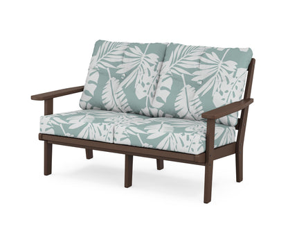 POLYWOOD® Prairie Deep Seating Loveseat in Mahogany / Leaf Glacier Spa