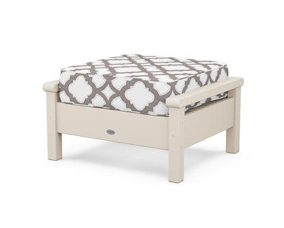 POLYWOOD® Harbour Deep Seating Ottoman in Sand / Trellis Grey Mist