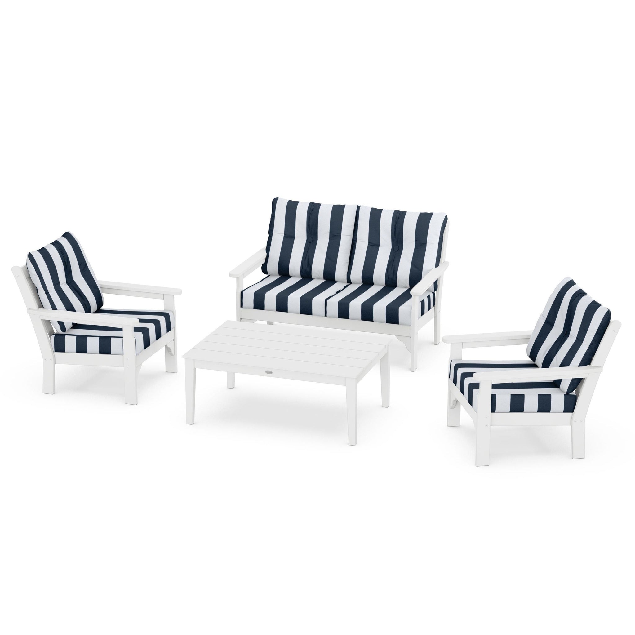 Vineyard 4 Piece Deep Seating Set - White