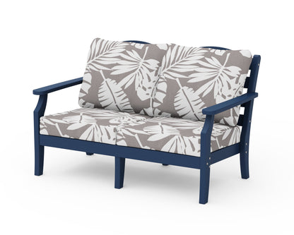 Draper James™ by  POLYWOOD® Savannah Deep Seating Loveseat in Navy / Leaf Grey Mist