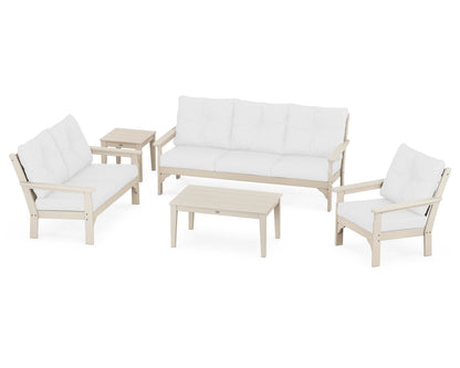 POLYWOOD® Vineyard 5 Piece Deep Seating Set in Sand / Natural