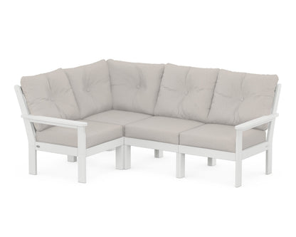 POLYWOOD® Vineyard 4-Piece Sectional in White / Cast Ash