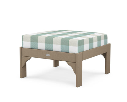 POLYWOOD¬Æ Vineyard Deep Seating Ottoman in Vintage Sahara / Buffalo Plaid Glacier Spa