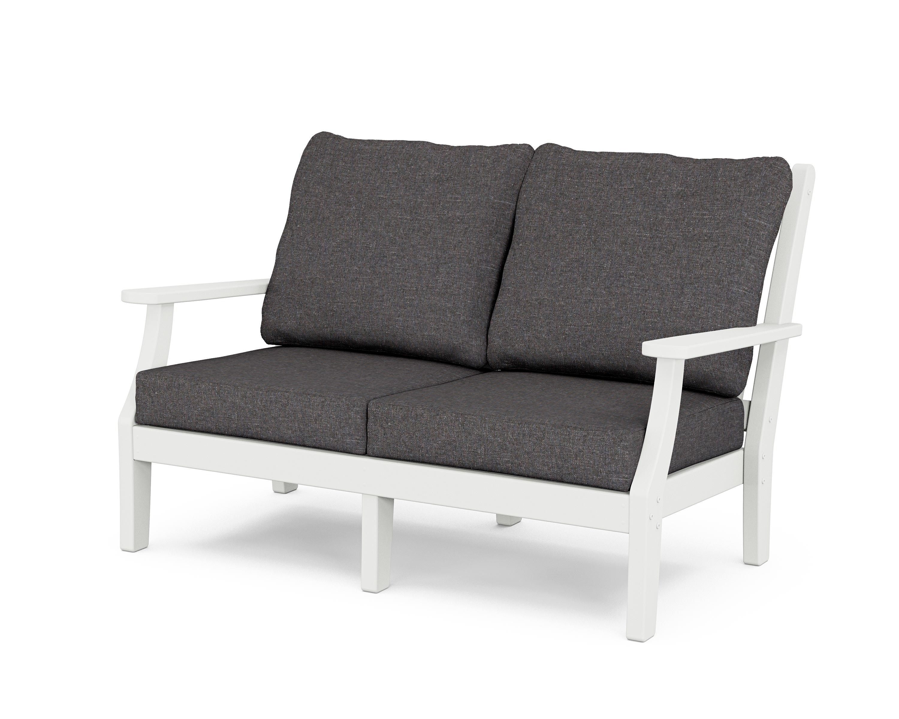 Country Living Wovendale Deep Seating Loveseat in White / Ash Charcoal