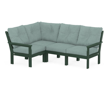 POLYWOOD® Vineyard 4-Piece Sectional in Green / Glacier Spa