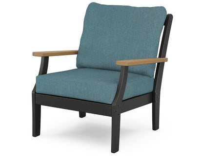 POLYWOOD® Braxton Deep Seating Chair in Black / Natural / Ocean Teal