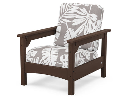 POLYWOOD® Club Chair in Mahogany / Leaf Grey Mist
