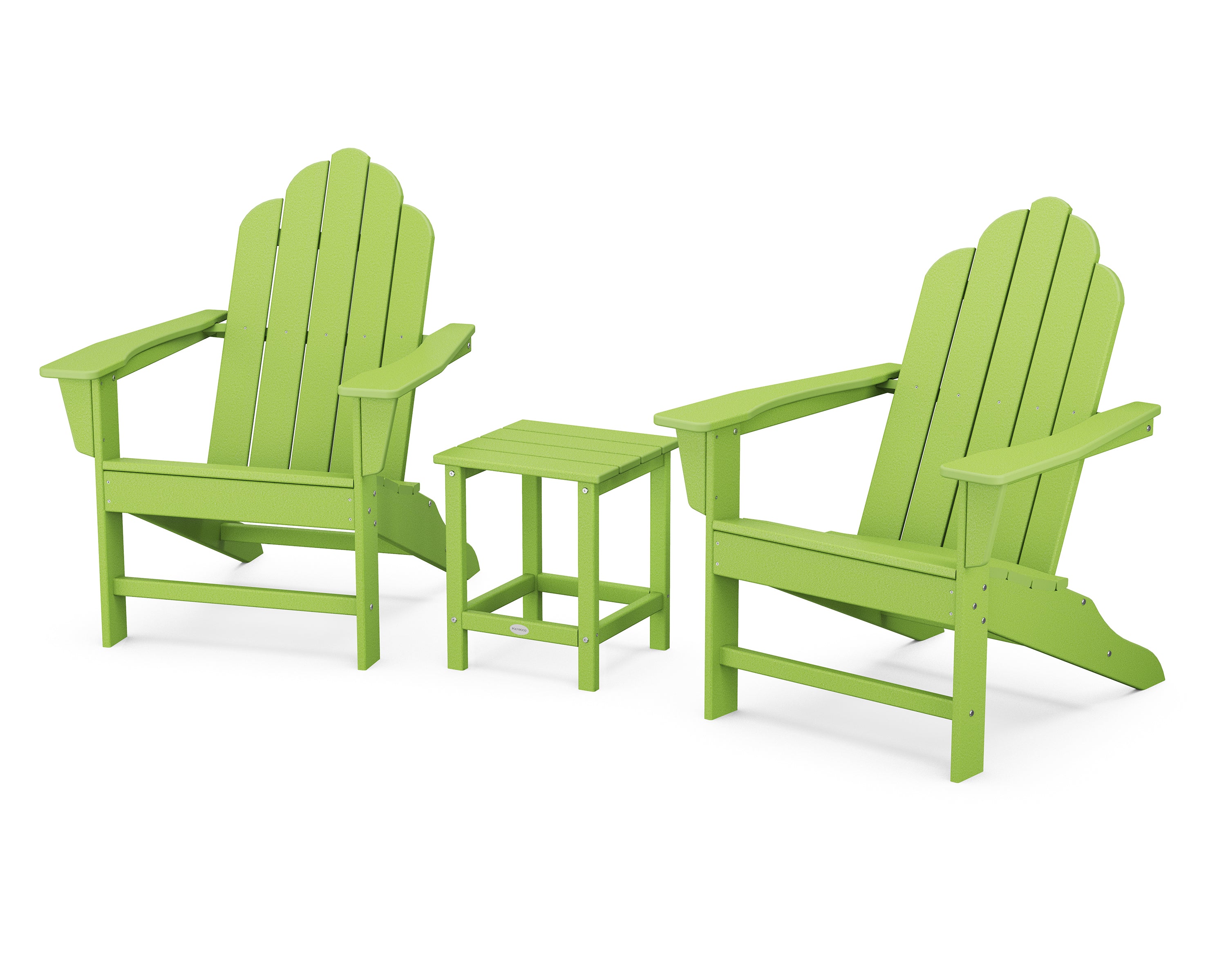 POLYWOOD® Long Island Adirondack 3-Piece Set in Lime