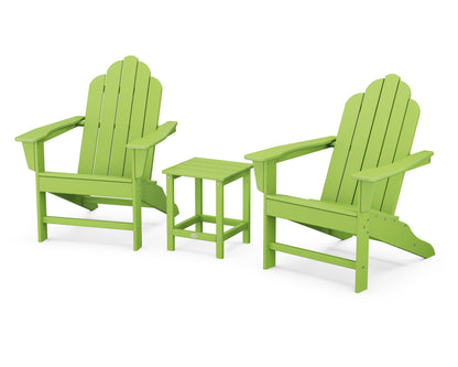 POLYWOOD® Long Island Adirondack 3-Piece Set in Lime