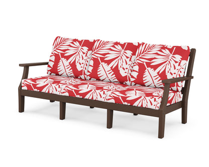 Martha Stewart by POLYWOOD® Chinoiserie Deep Seating Sofa in Mahogany / Leaf Crimson