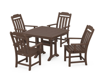 Country Living Cottage 5-Piece Dining Set with Trestle Legs in Mahogany
