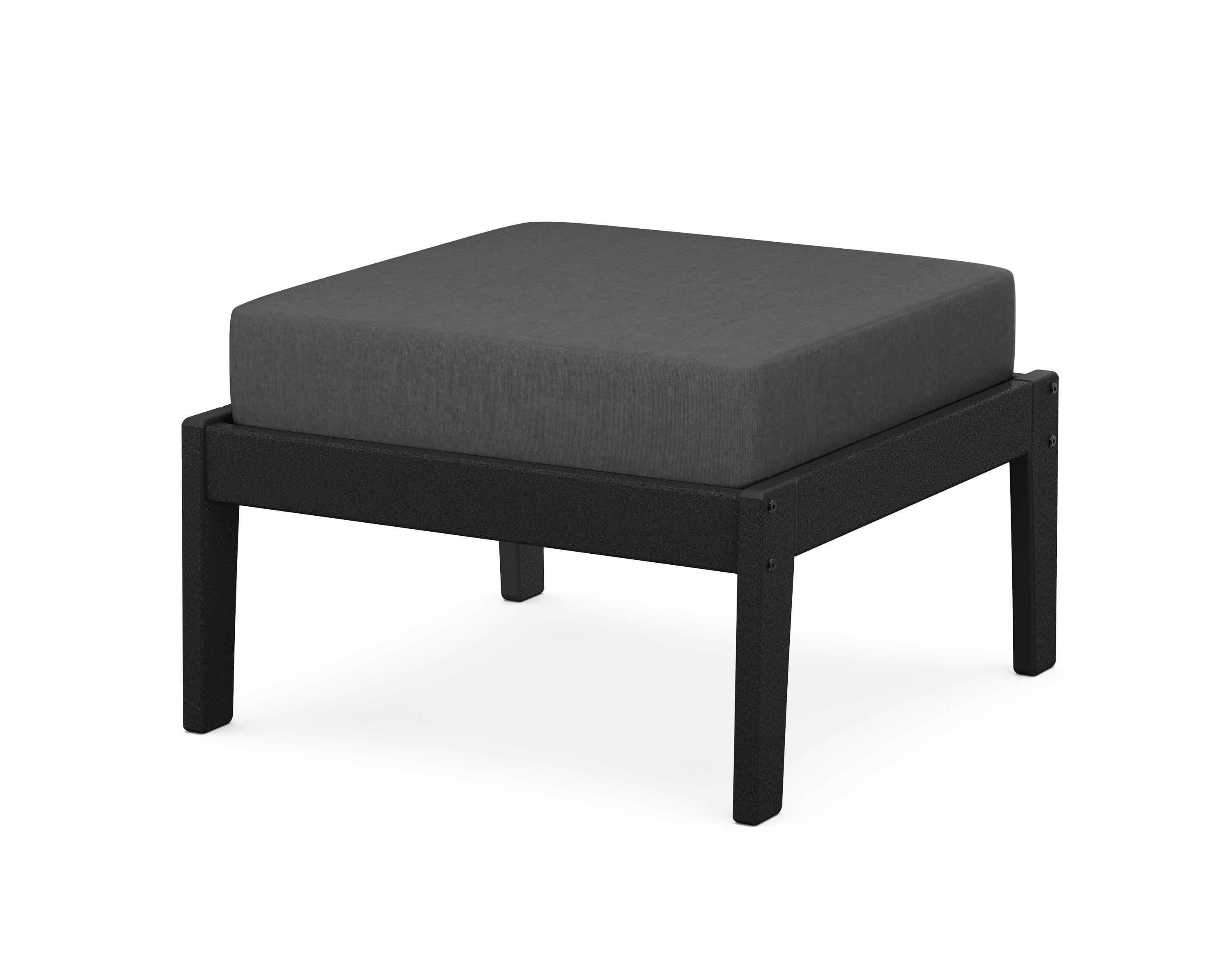 Unbranded Deep Seating Ottoman in Black / Spectrum Carbon