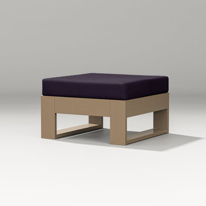 PW Designer Series Latitude Lounge Ottoman in Vintage Sahara / Navy Linen