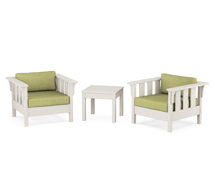 Martha Stewart by POLYWOOD® Acadia 3-Piece Deep Seating Set in Sand / Chartreuse Boucle