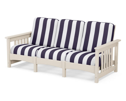 POLYWOOD® Club Mission Sofa in Sand / Cabana Stripe Navy