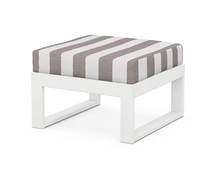 Unbranded Modular Ottoman - Modern in White / Cabana Stripe Grey Mist