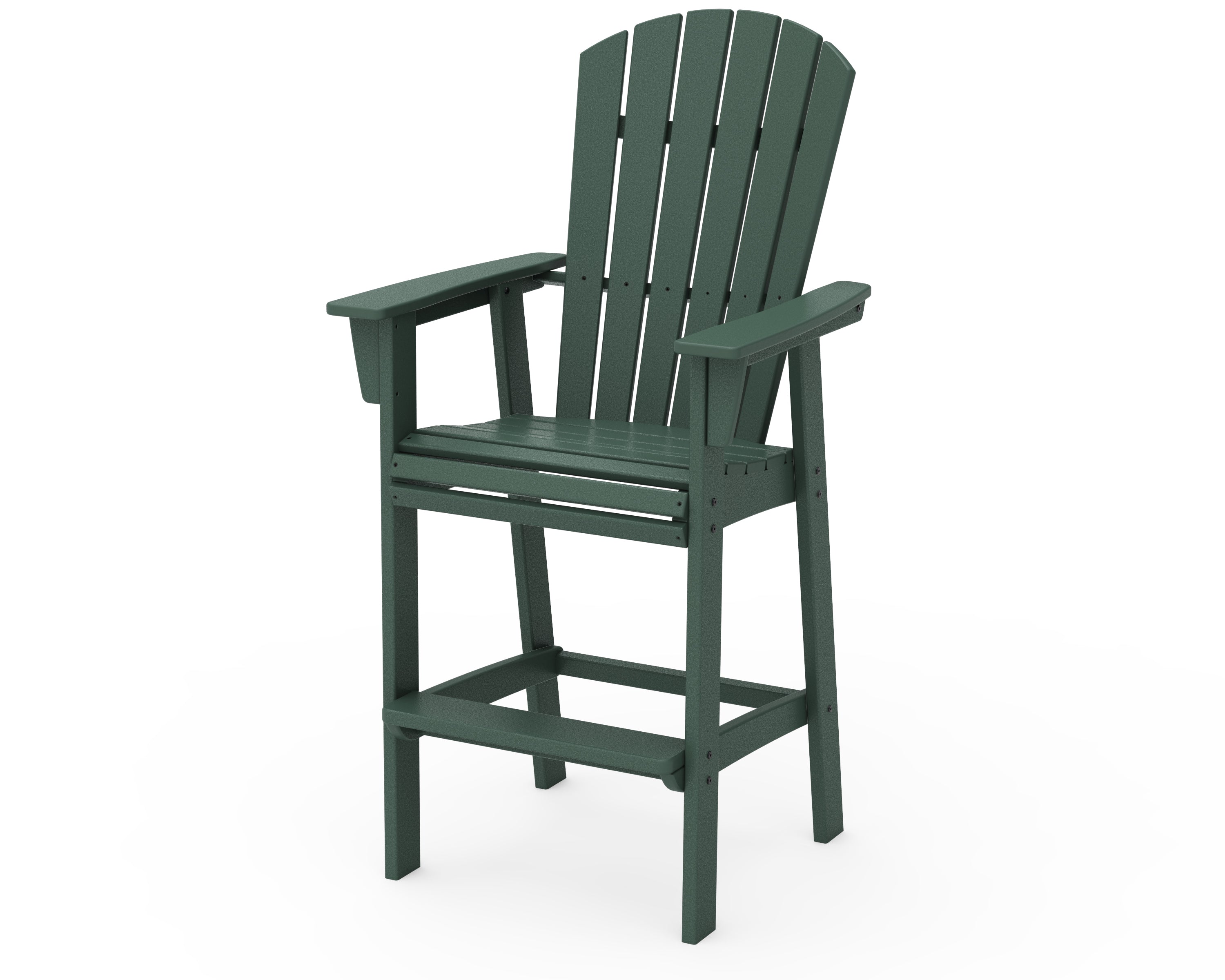 POLYWOOD® Nautical Curveback Adirondack Bar Chair in Green
