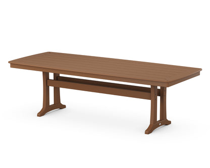 POLYWOOD® Nautical Trestle 39" x 97" Dining Table in Teak
